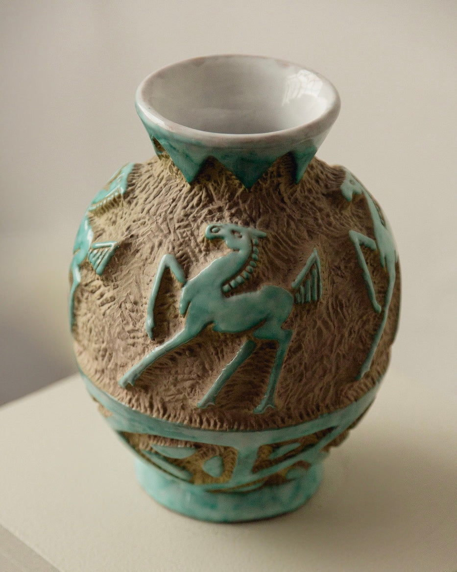 Italian Sgraffito Pottery Vase