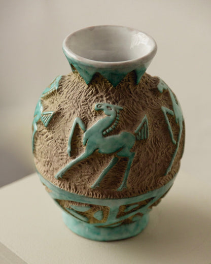 Italian Sgraffito Pottery Vase