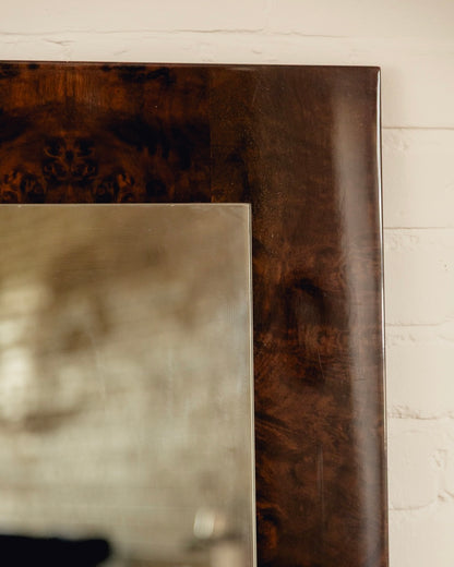 Burl Mirror Attributed to Guy Lefèvre for Maison Jansen