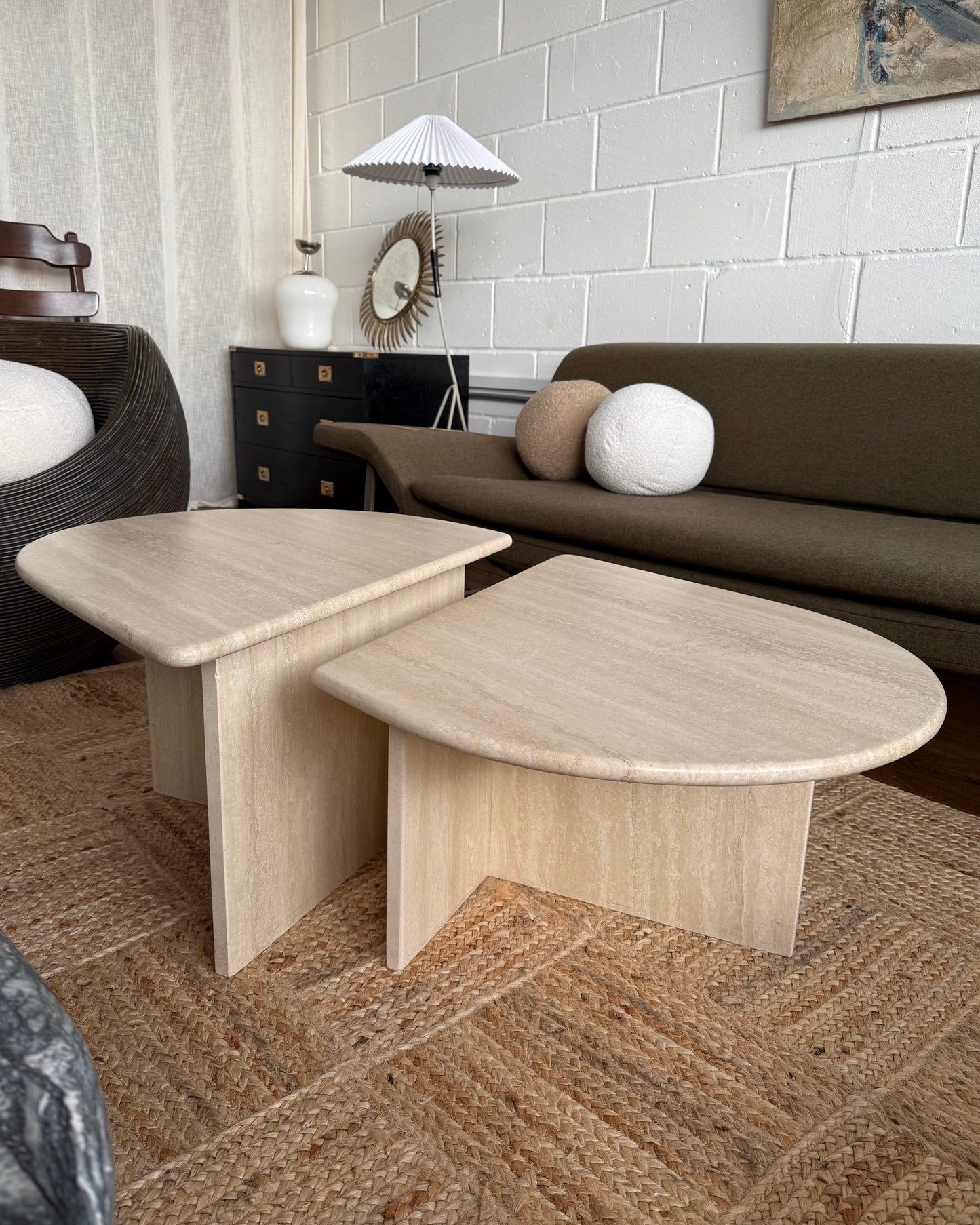 Italian Travertine Up & Up Coffee Table