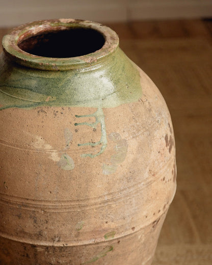 Terracotta Planter with Green Glaze