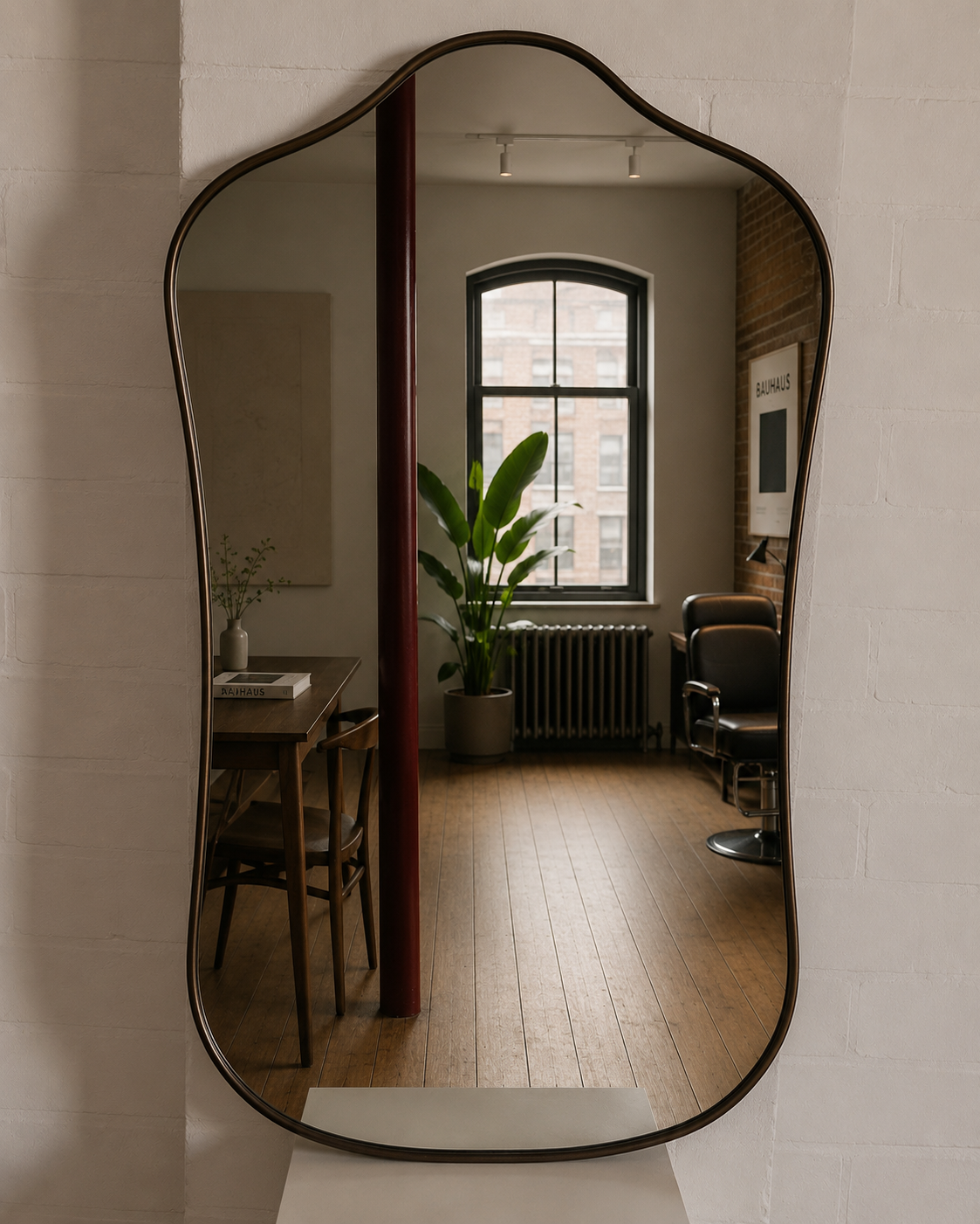 Italian Brass Shield Mirror