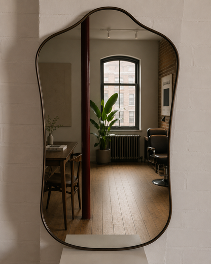 Italian Brass Shield Mirror