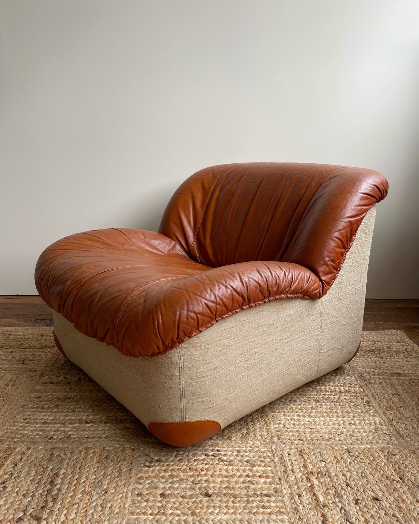 Italian Leather Lounge Chair by Henning Korch