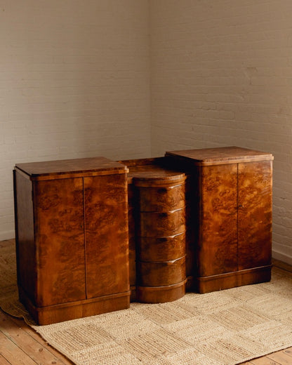 Art Deco Burl Walnut Sideboard