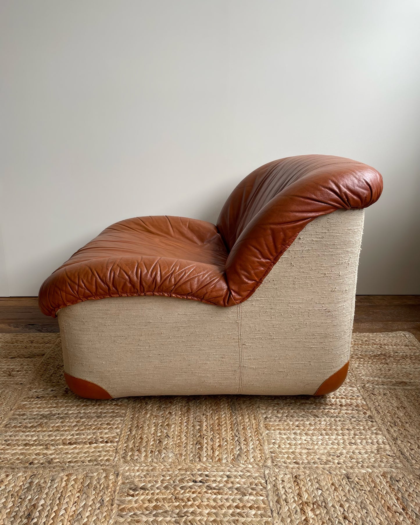 Italian Leather Lounge Chair by Henning Korch