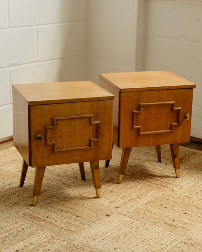 Pair of Brutalist Bedside Tables