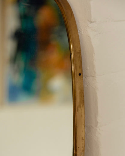 Italian Brass Shield Mirror