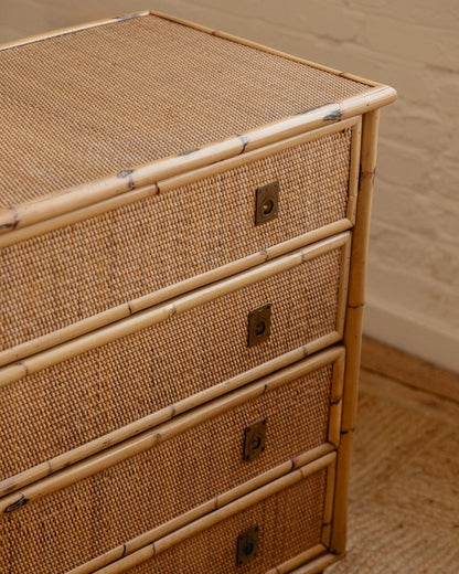 Italian Rattan and Bamboo Drawers