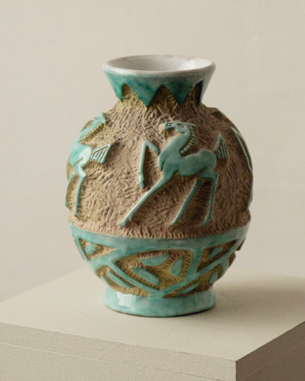 Italian Sgraffito Pottery Vase
