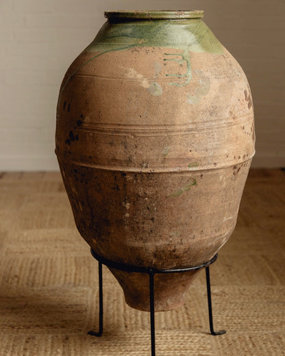 Terracotta Planter with Green Glaze