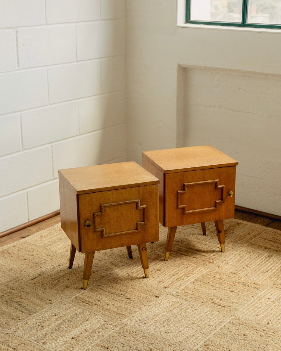Pair of Brutalist Bedside Tables