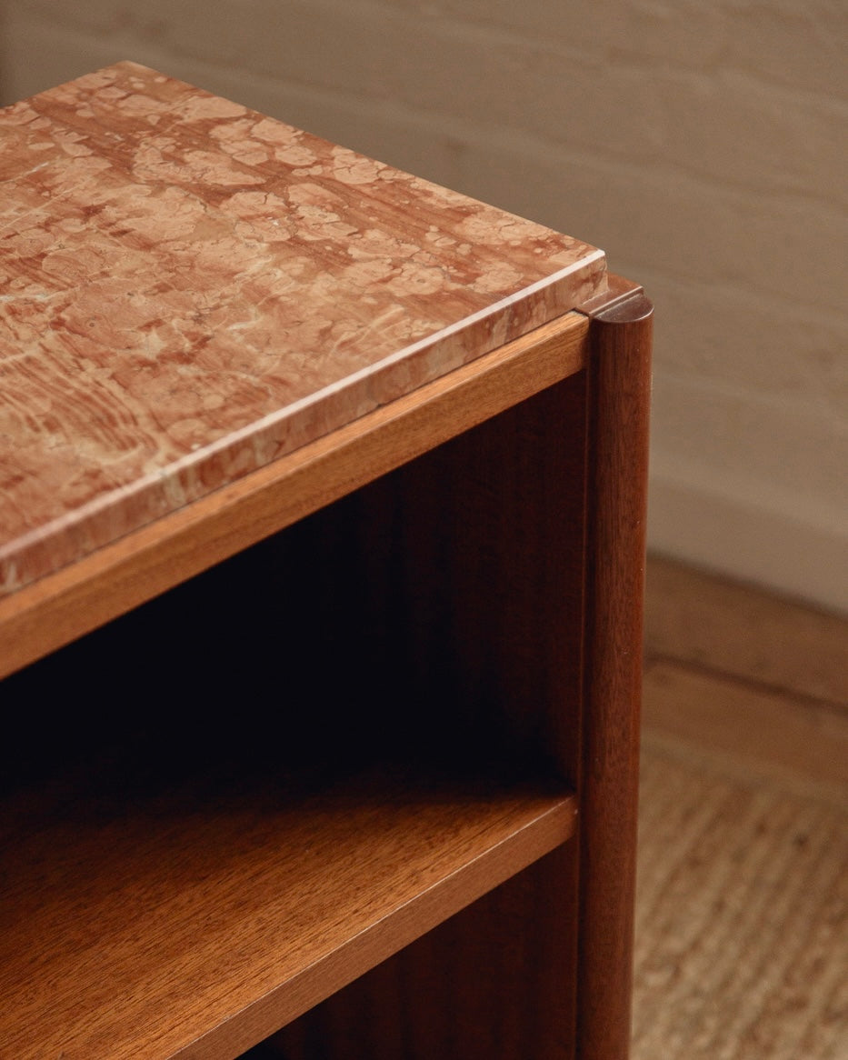 Pink Marble Top Bedside Tables