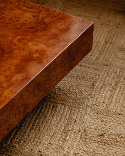 French Burl Rectangular Coffee Table