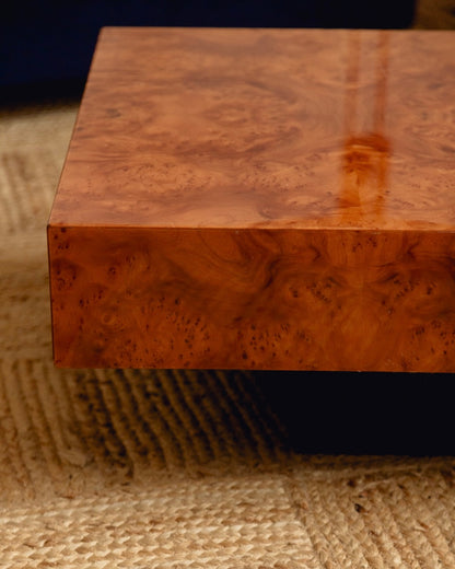 French Burl Rectangular Coffee Table