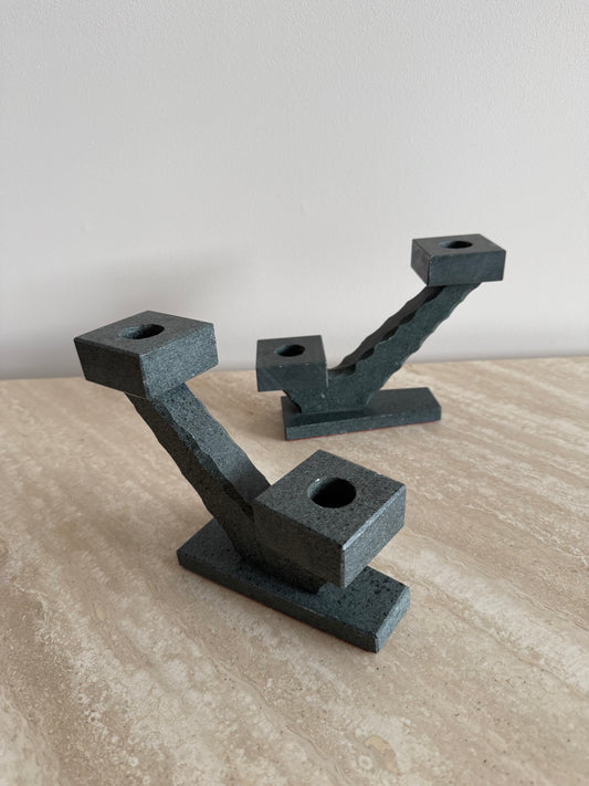 Pair of Brutalist Candle Holders