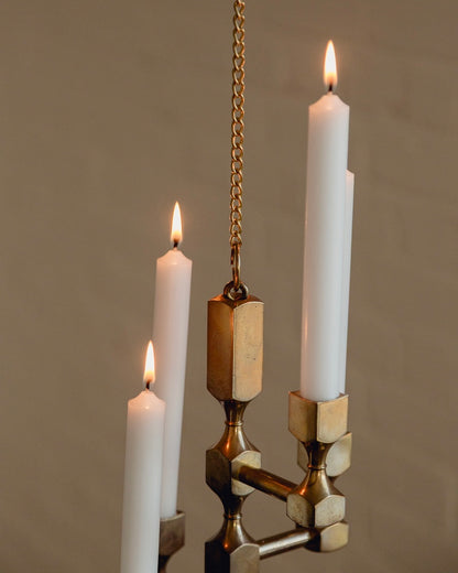 Brass Pendant Candelabra by Gusum Sweden