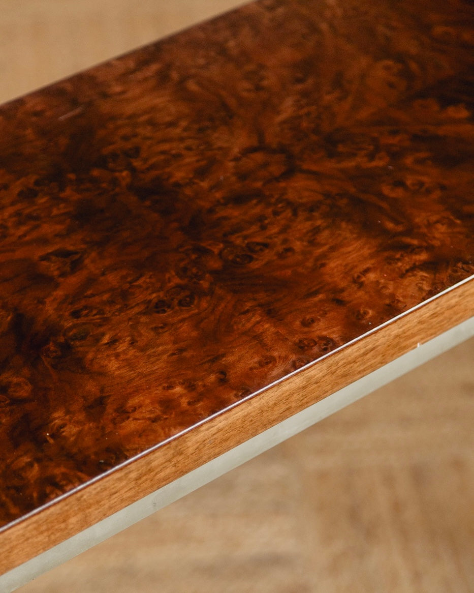 Burl Console Table Attributed to Guy Lefèvre for Maison Jansen