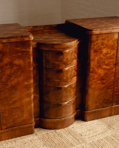 Art Deco Burl Walnut Sideboard