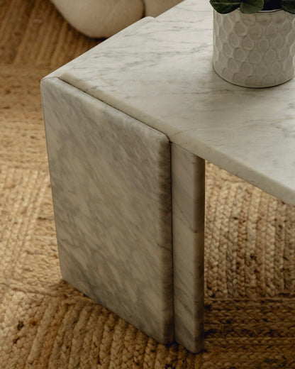 Italian Carrara Marble Coffee Table