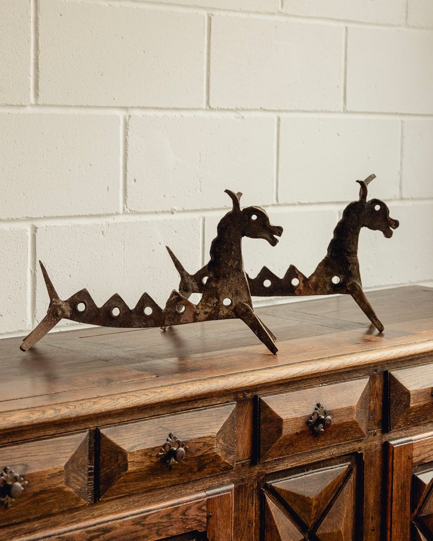 Wrought Iron Fire Dragons
