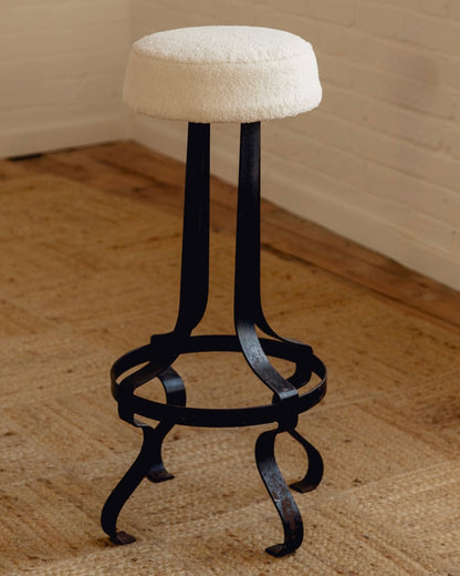French Wrought Iron Wavy Stools - Set Of Three