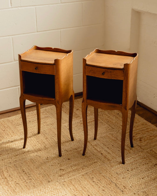 Wavy Top French Oak Bedsides