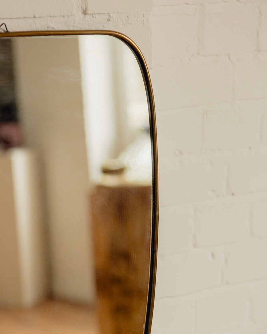 Italian Brass Shield Mirror