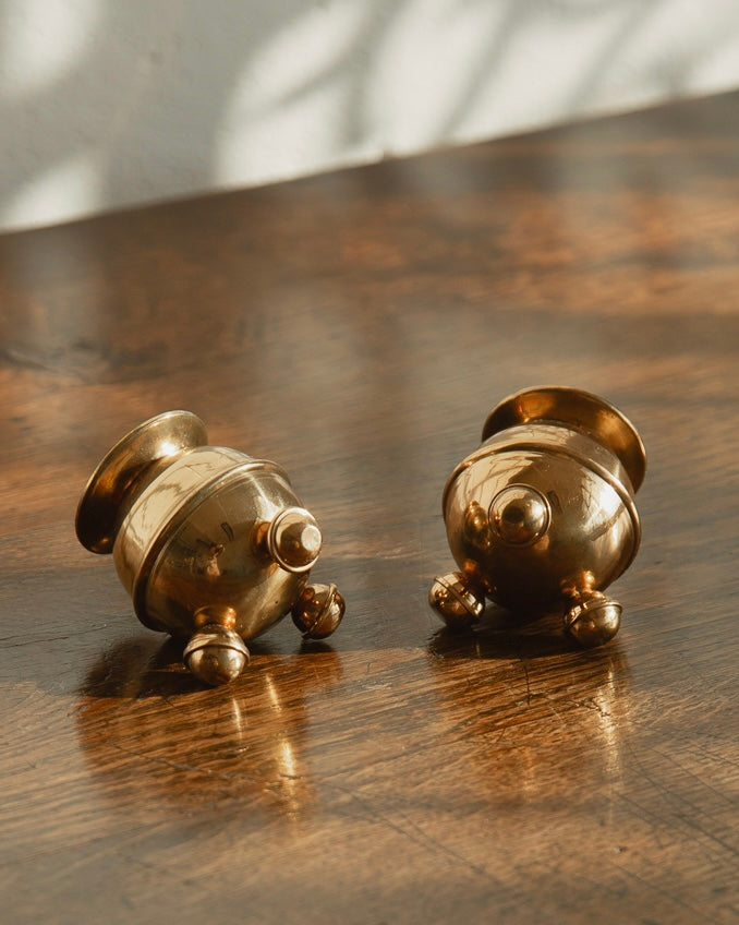 Brass Sphere Candle Holders