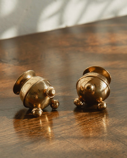 Brass Sphere Candle Holders