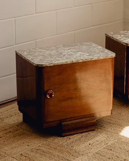 Marble Top Art Deco Bedside Tables