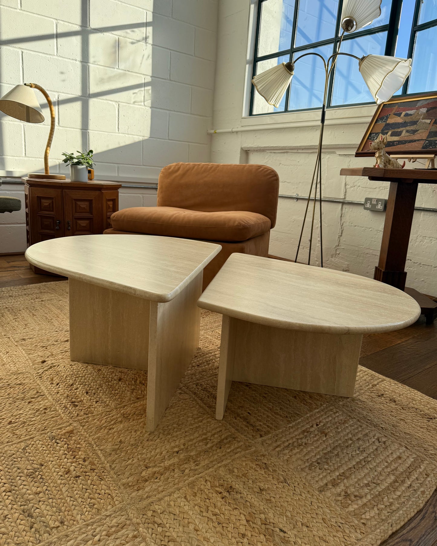 Italian Travertine Up & Up Coffee Table