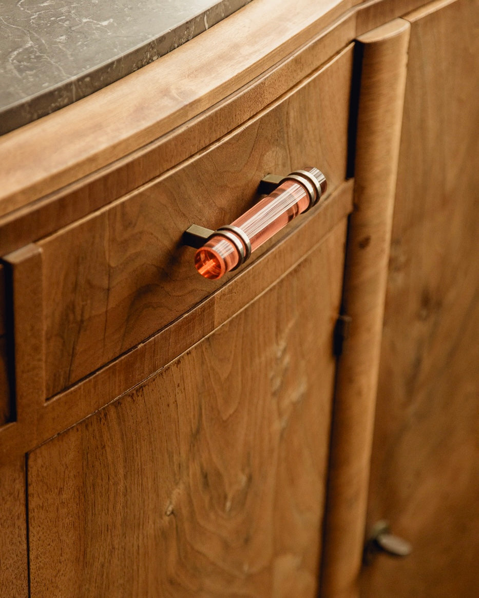 Marble Top Burl Art Deco Sideboard