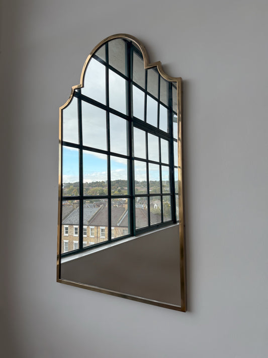 Italian Brass Shield Mirror