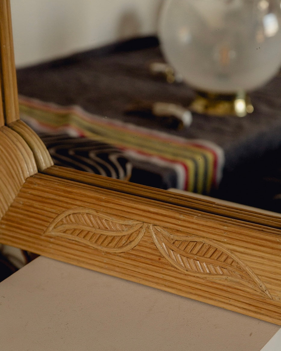 French 1970s Pencil Reed Mirror