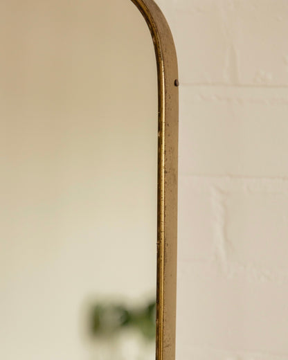 Large Italian Brass Shield Mirror