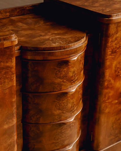Art Deco Burl Walnut Sideboard