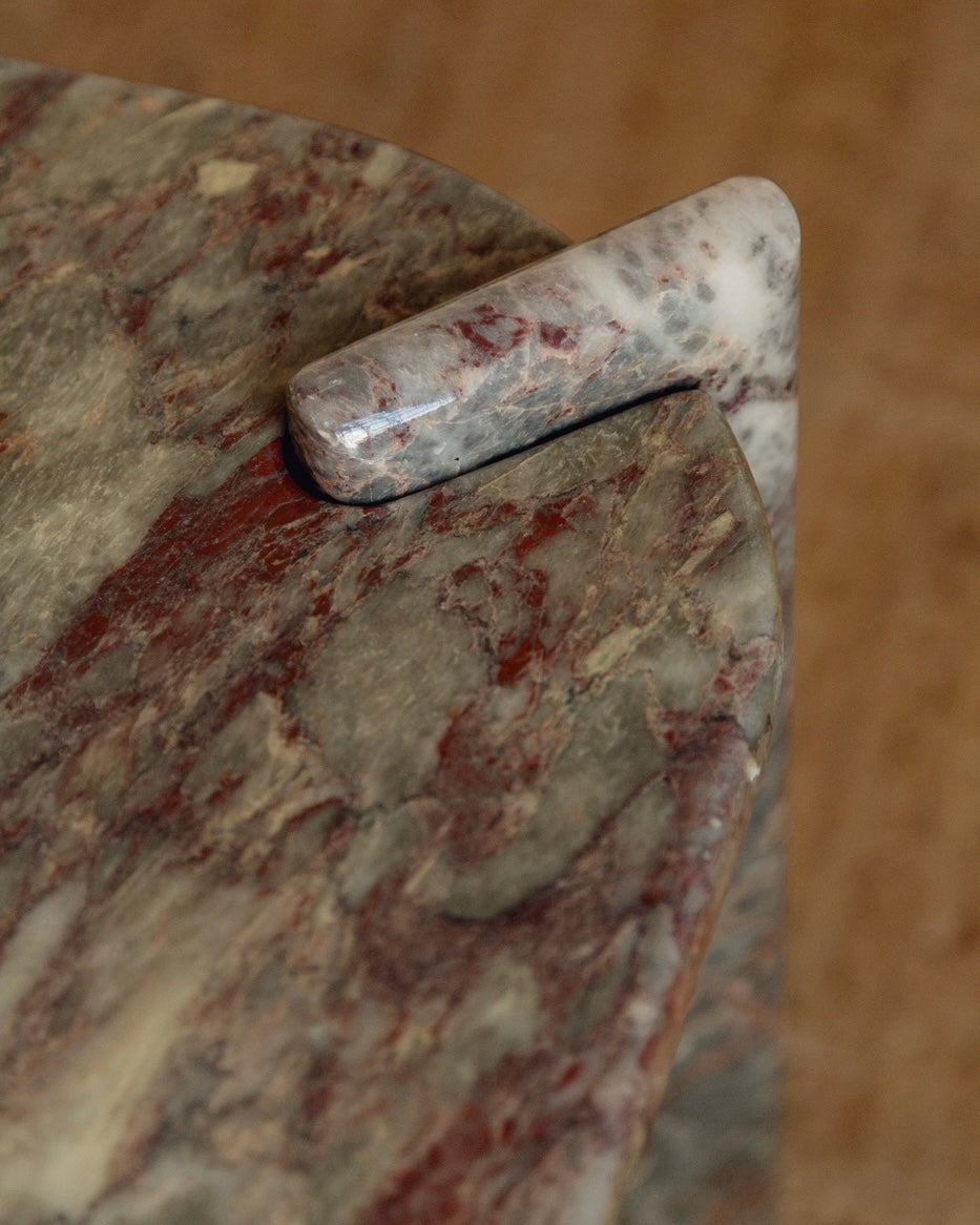 Burgundy and Green Marble Coffee Table