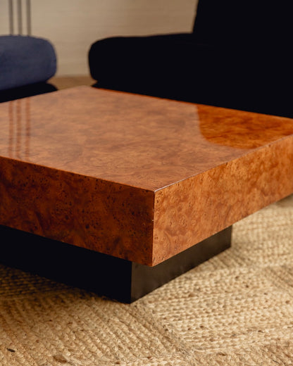 French Burl Square Coffee Table