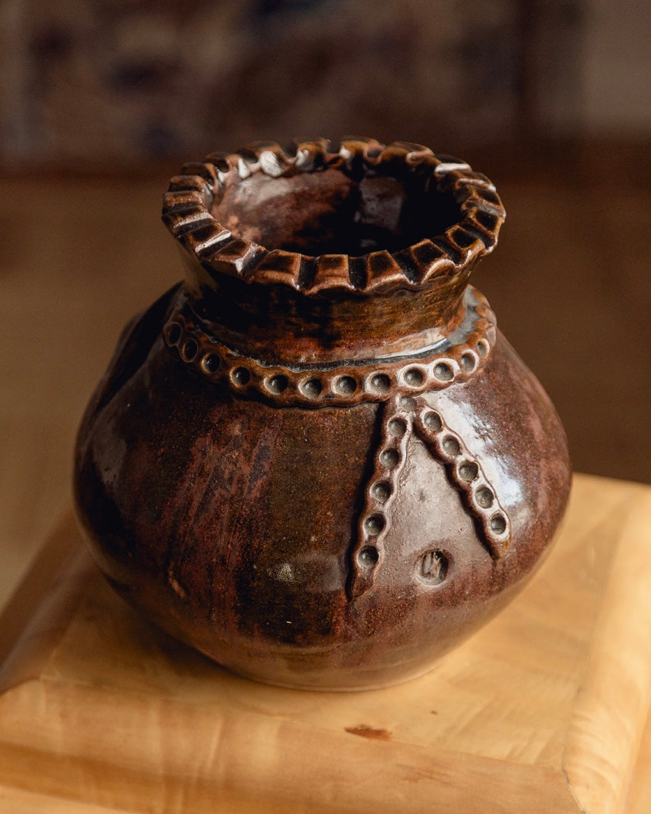 Studio Pottery Face Vase
