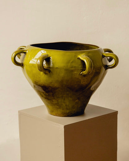 Large French Glazed Pot / Vase