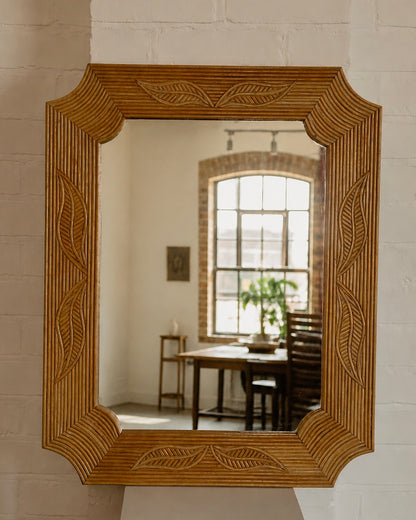French 1970s Pencil Reed Mirror