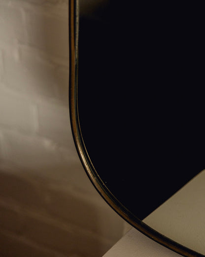 Italian Brass Shield Mirror