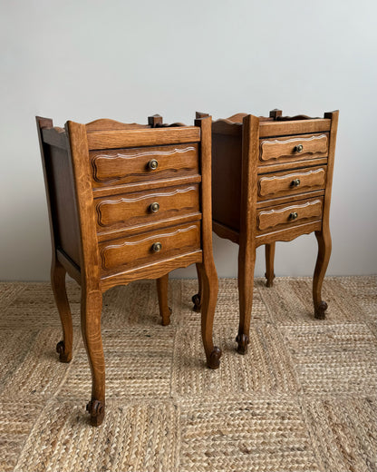 Wavy Top French Oak Bedsides