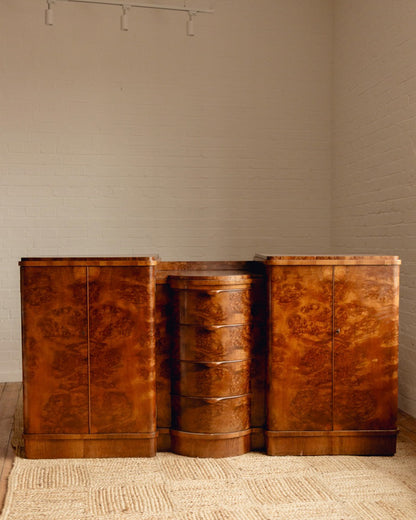 Art Deco Burl Walnut Sideboard