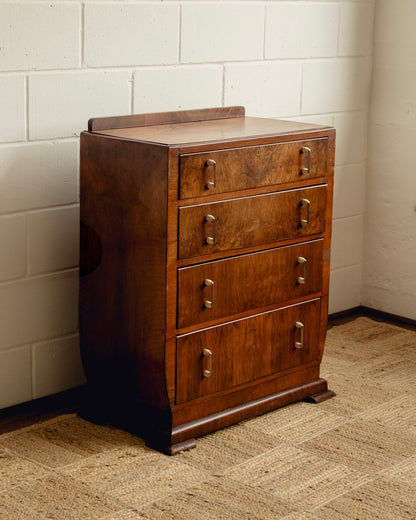 Art Deco Walnut Chest Of Drawers