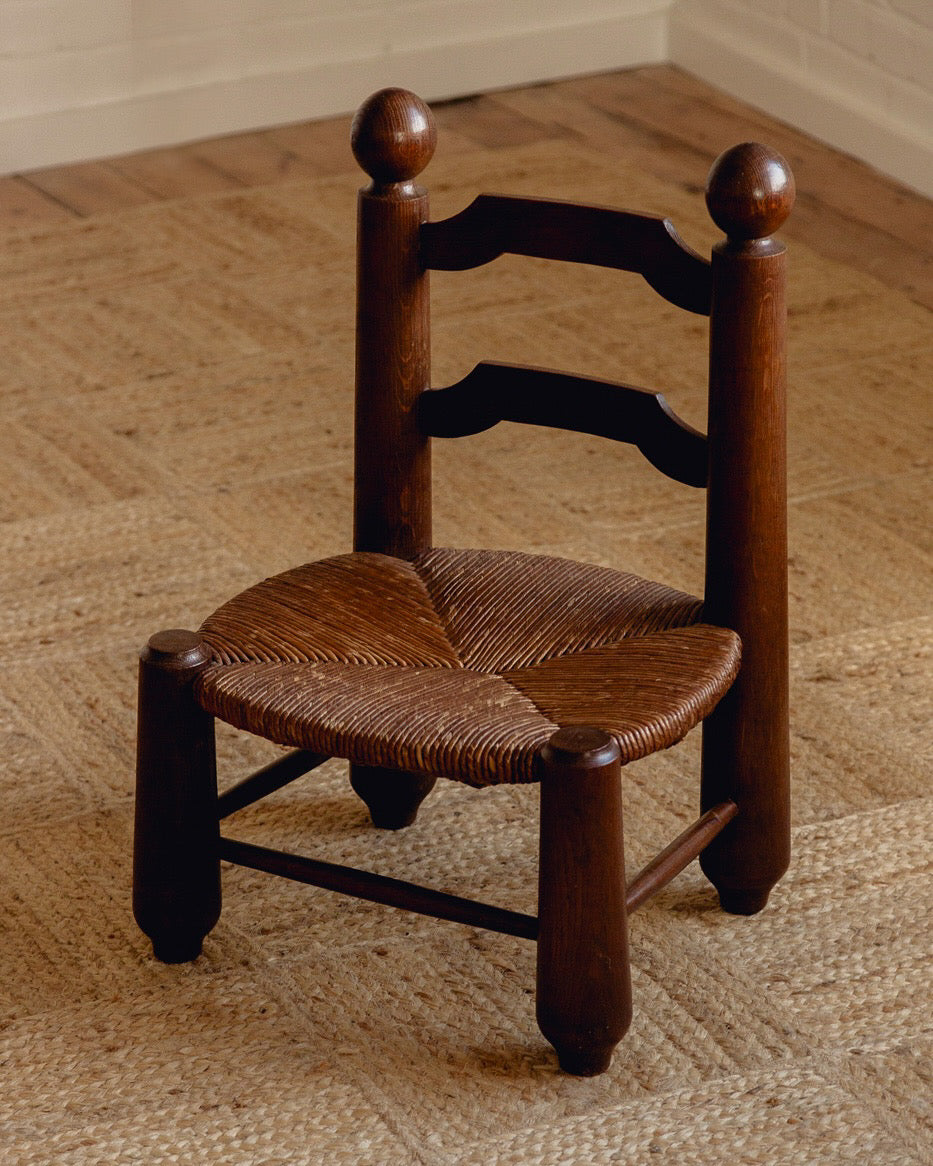 Small Oak Chair Attributed to Charles Dudouyt