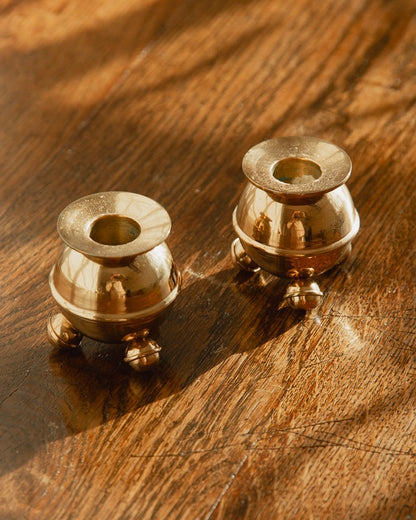 Brass Sphere Candle Holders