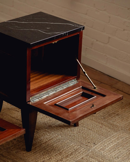 French Marble Top Bedside Tables