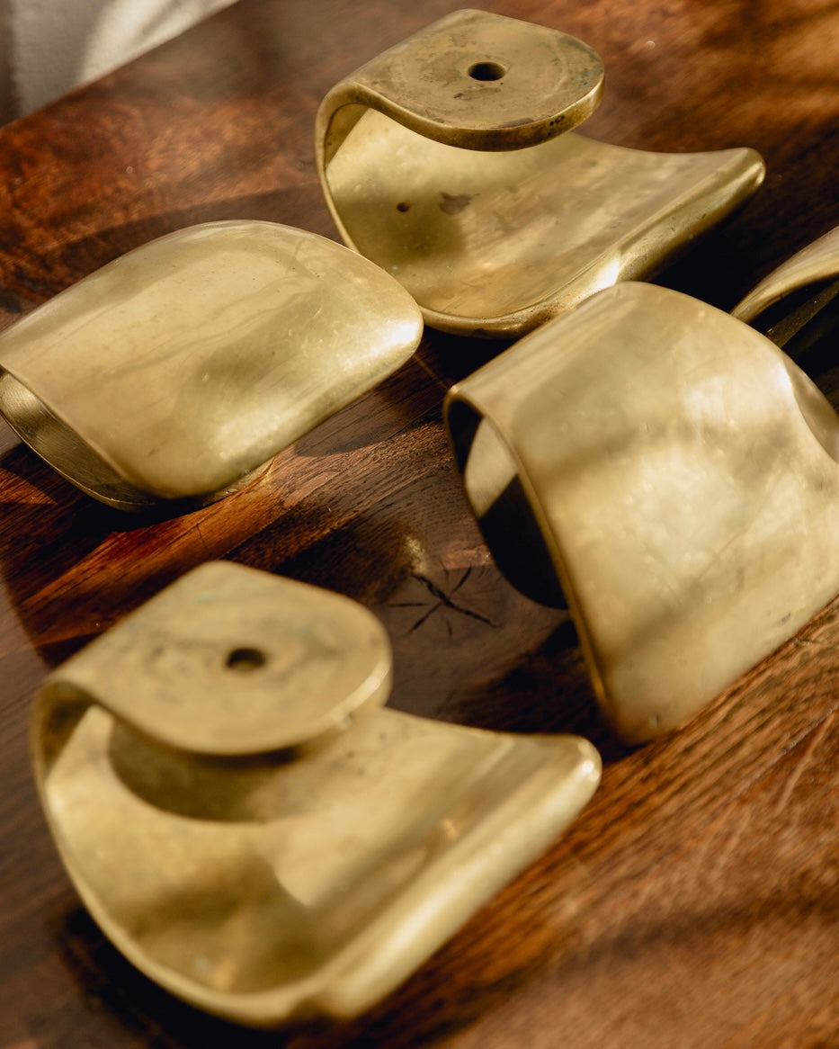 Six Solid Brass Italian Hooks